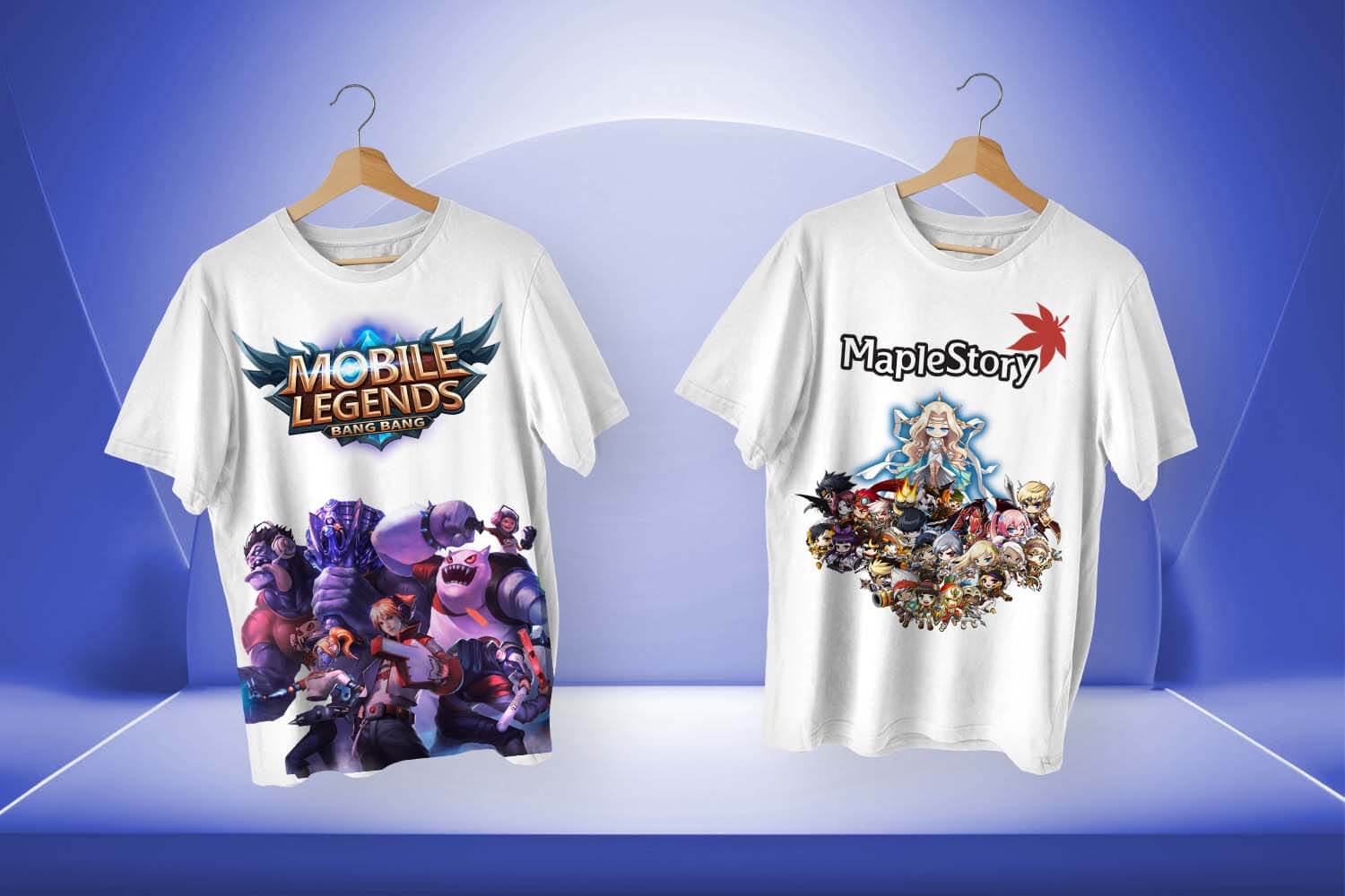 kaos dengan desain gaming komunitas
