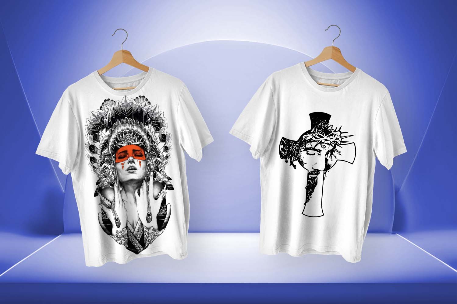 kaos dengan desain yang artistik