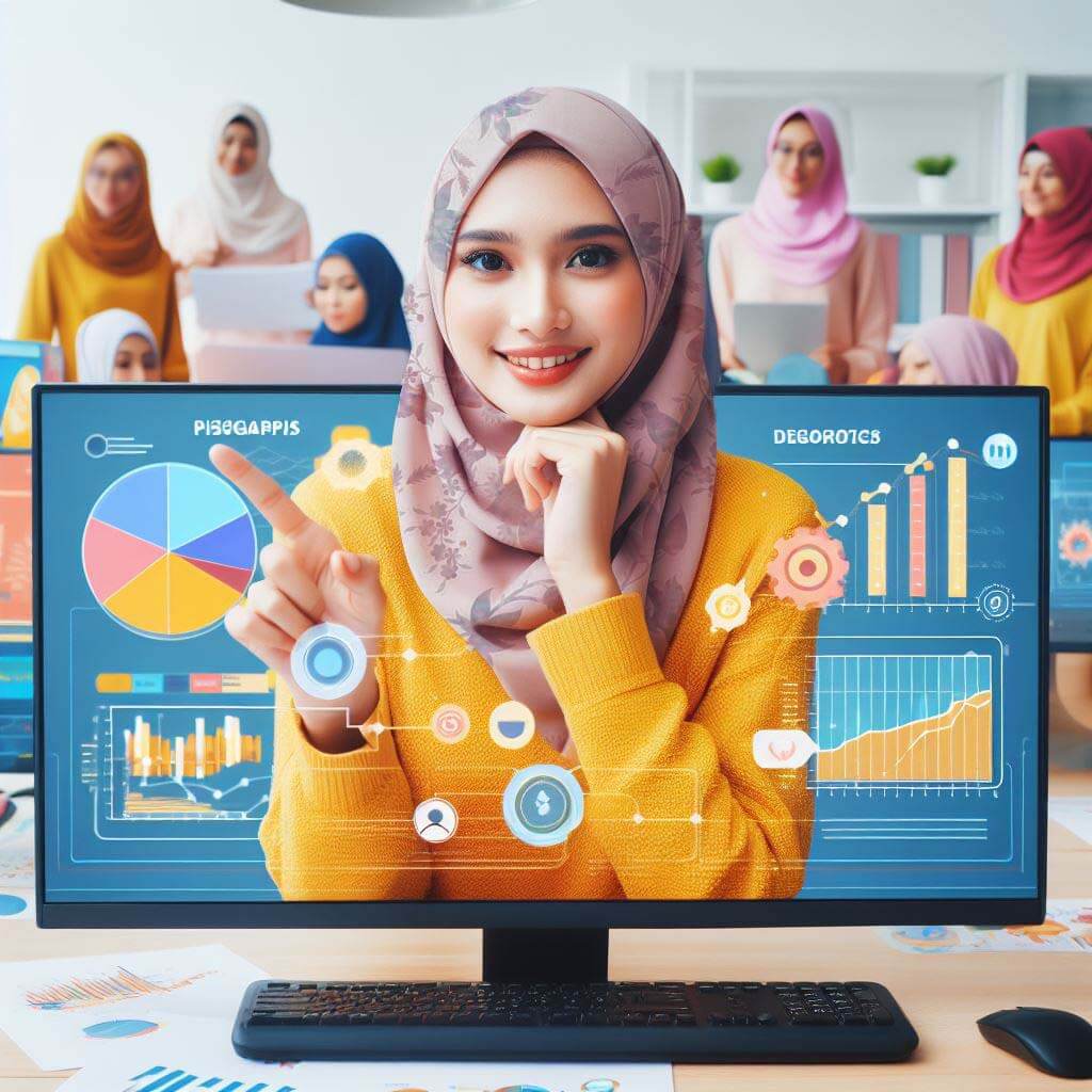 sekelompok orang sedang berdiskusi untuk menentukan market hijabnya