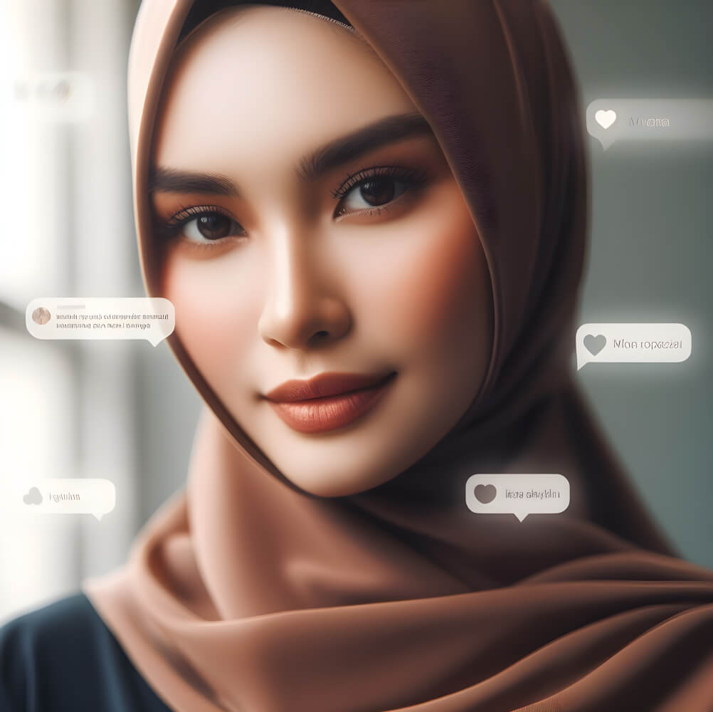influencer sedang membuat konten untuk bisnis hijab