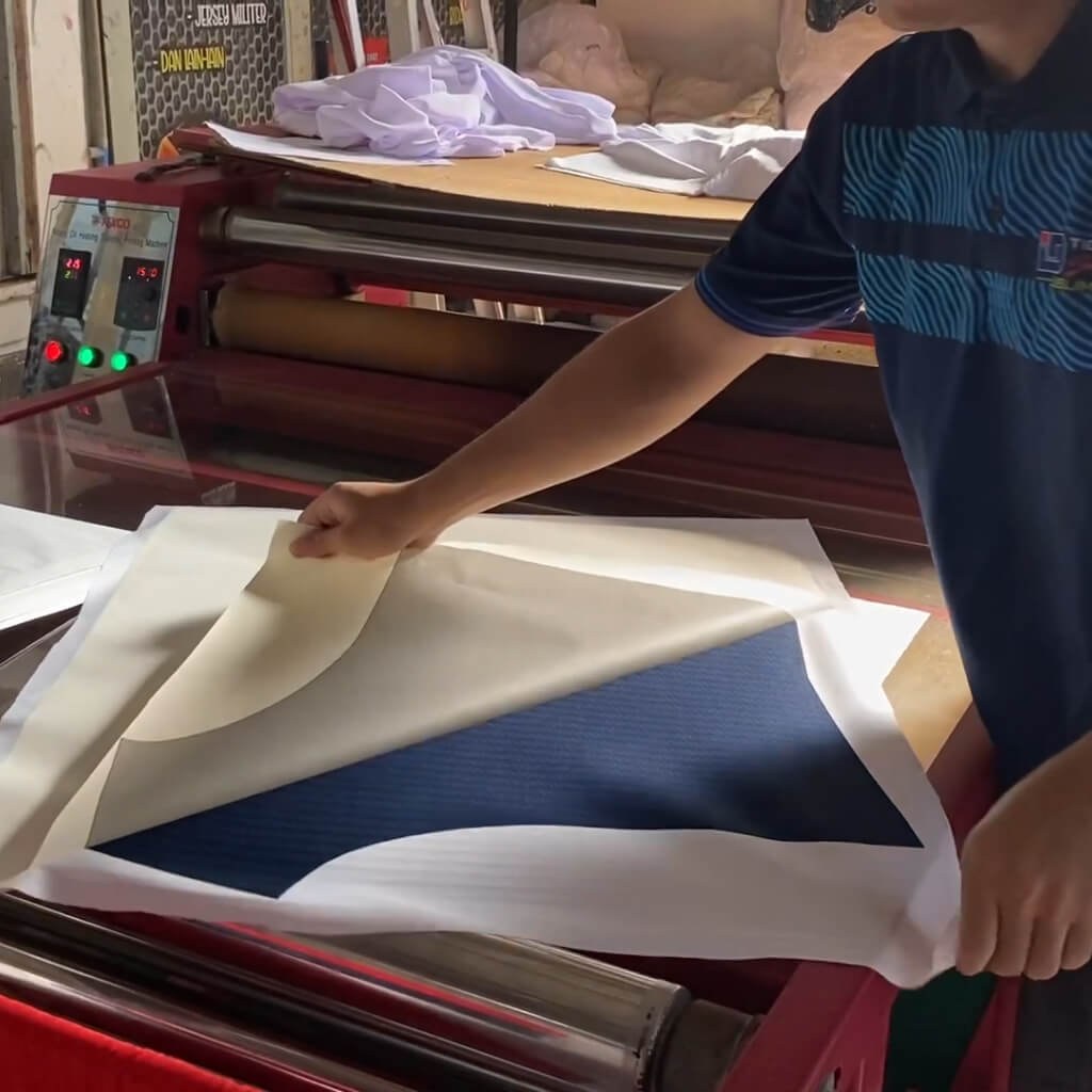hasil cetak di transfer paper