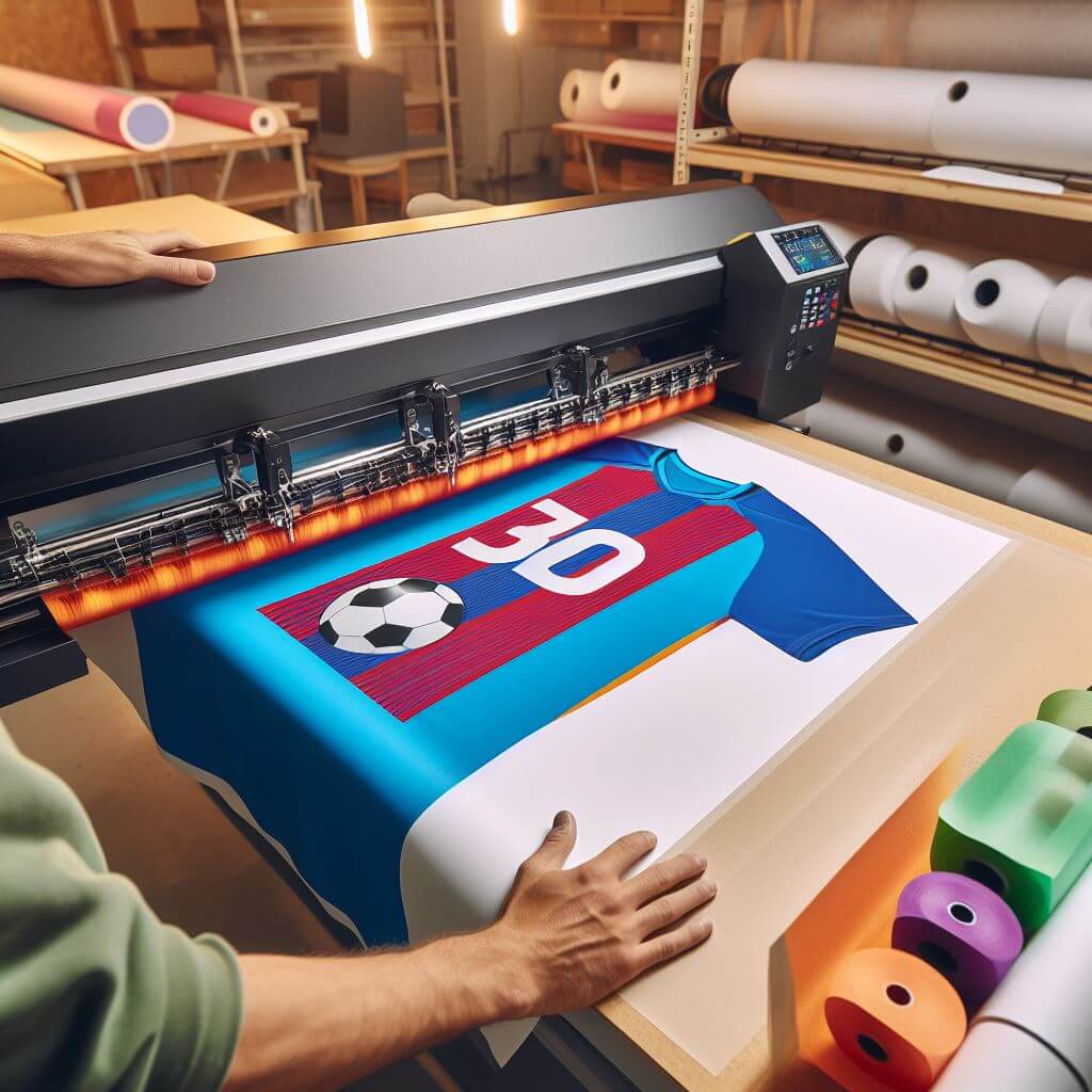 jersey printing sedang dicetak