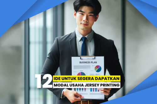 Pengusaha bertukar pikiran tentang ide untuk bisnis percetakan jersey.