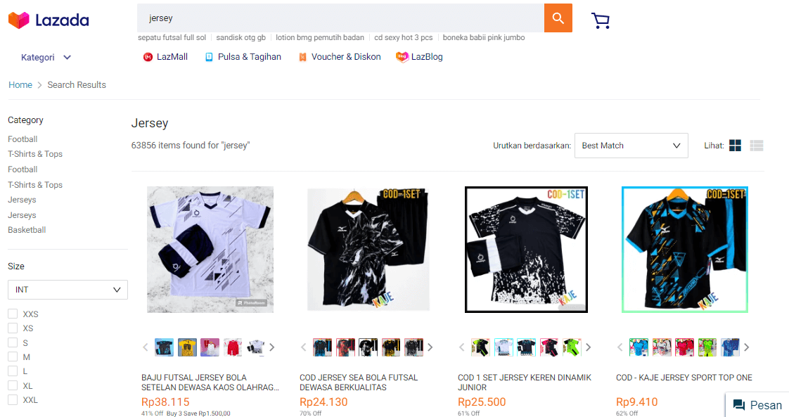 jualan jersey di e-commerce