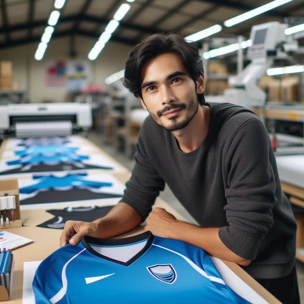 seseorang akan mencetak jersey