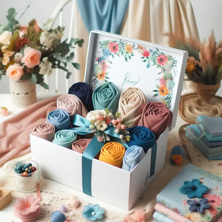 Hijab hampers with various color selections inside