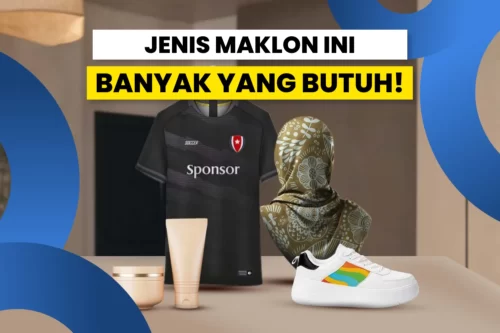 Berbagai produk maklon seperti hijab, jersey, sepatu, makeup, skincare