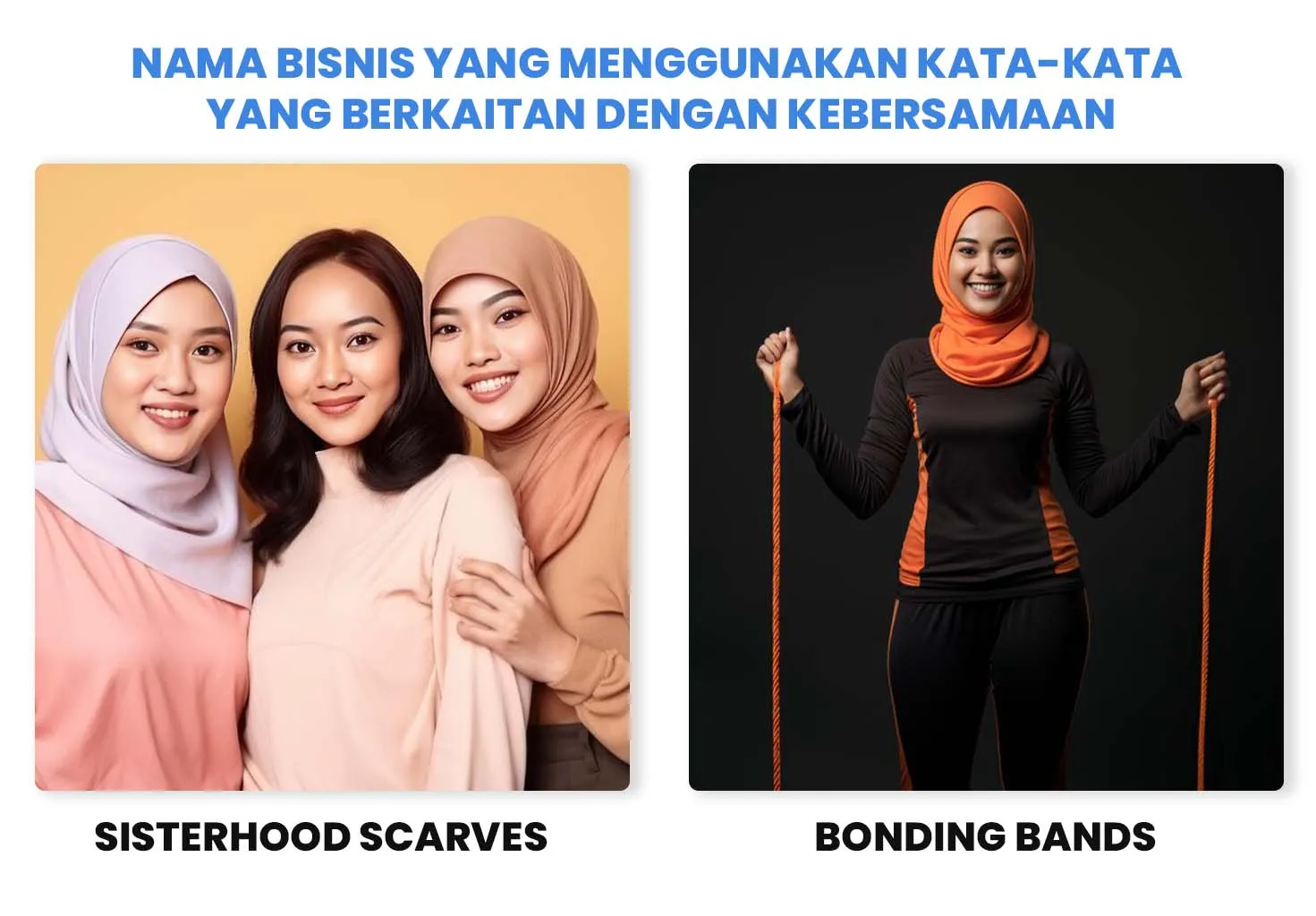 Sisterhood Scarves dan Bonding Bands, merepresentasikan kebersamaan dan persaudaraan dalam bisnis hijab.