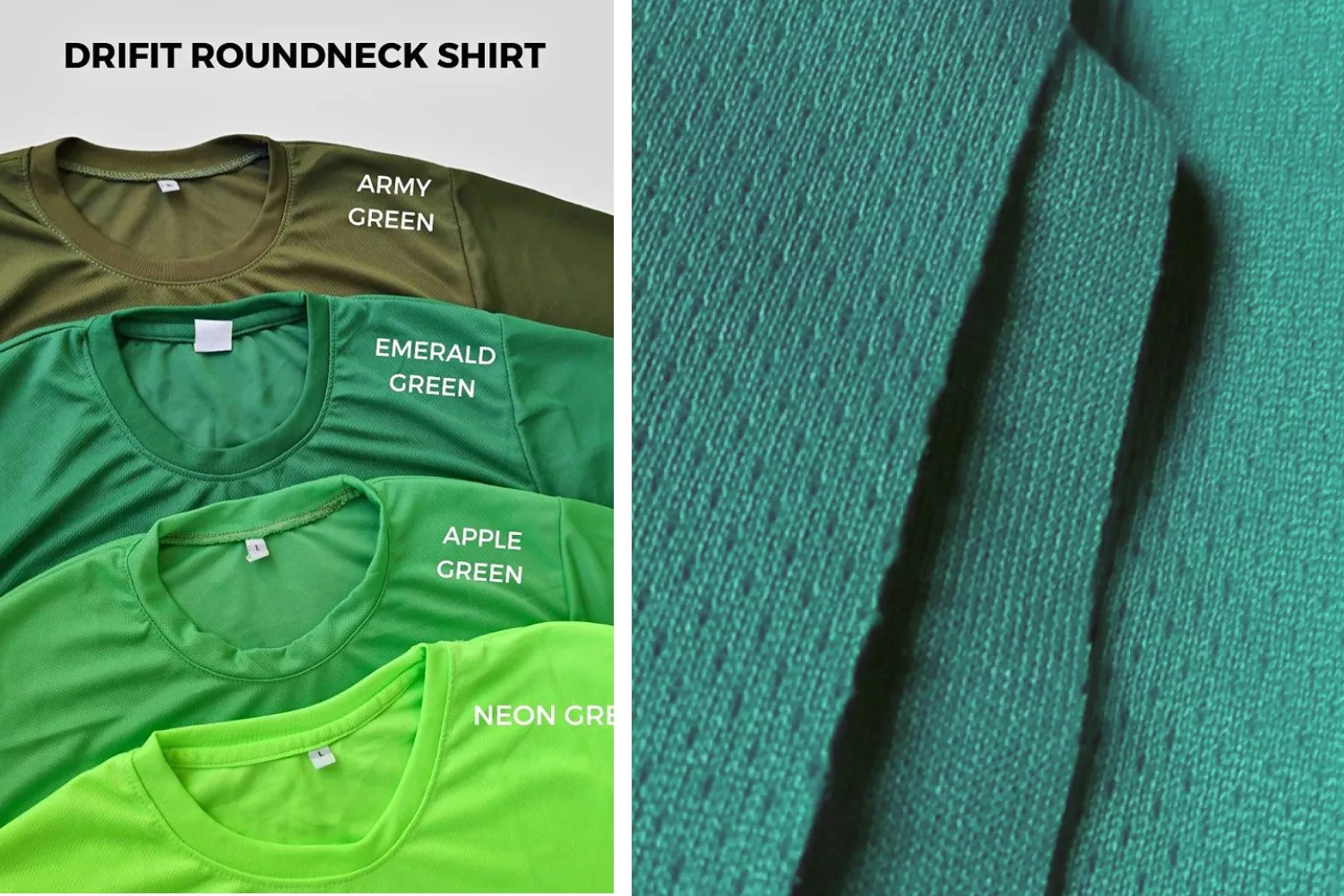 Ilustrasi kain jersey dri-fit.
