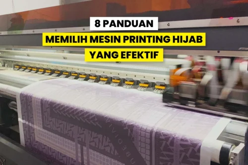 Mesin printing sedang mencetak hijab printing yang unik dan modis.