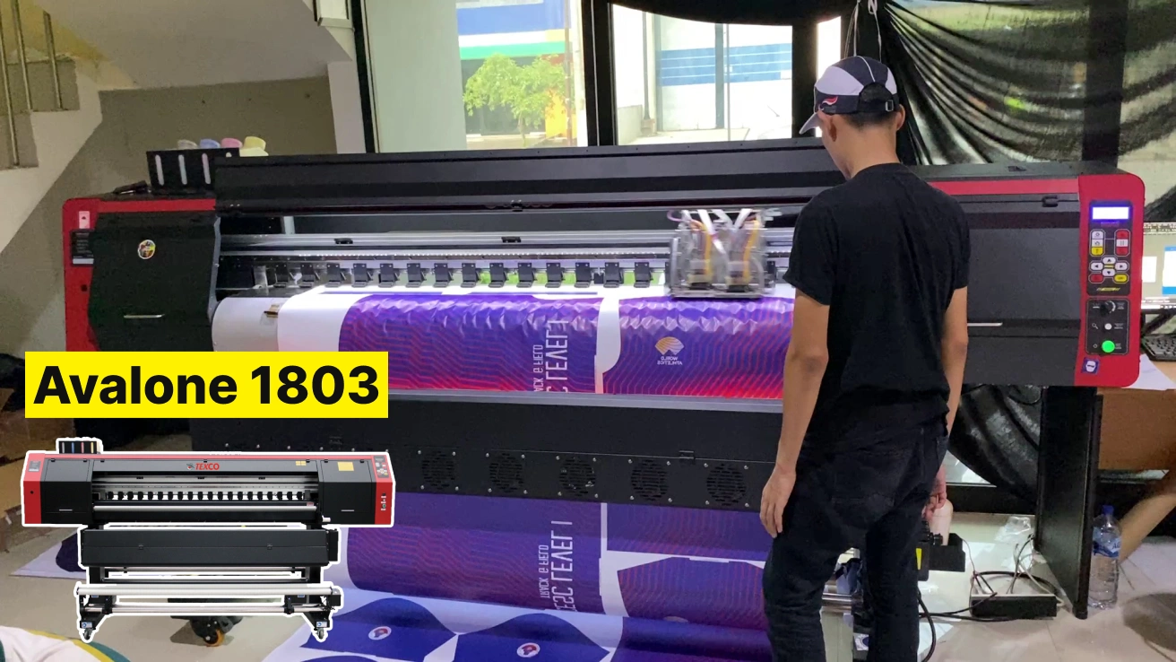 Texco Avalone 1803 dengan kemampuan cetak cepat dan tinta Hongsam yang aman untuk semua umur.