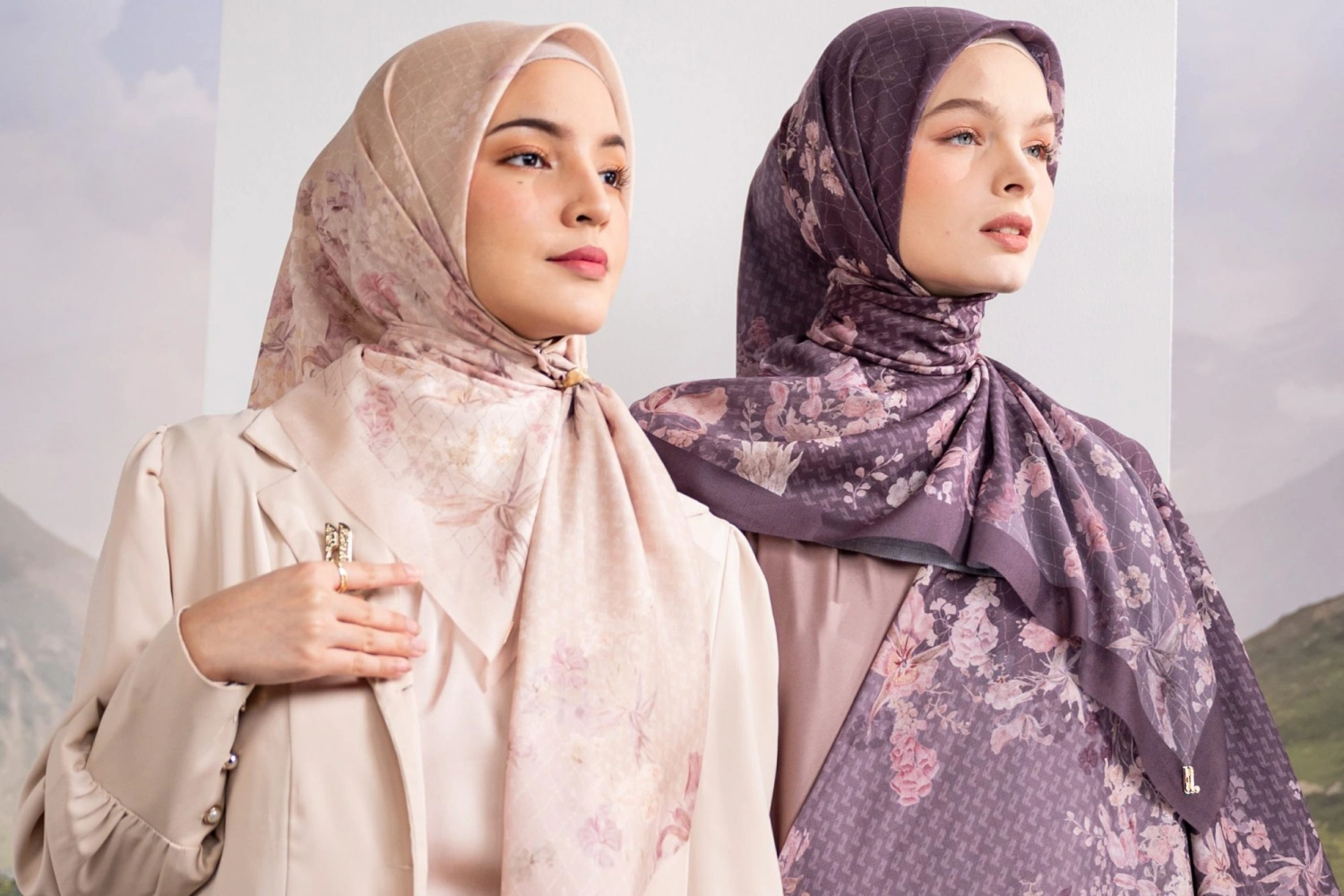 Patterned hijab style with floral geometric and artistic prints popular among youth for bold self-expression.