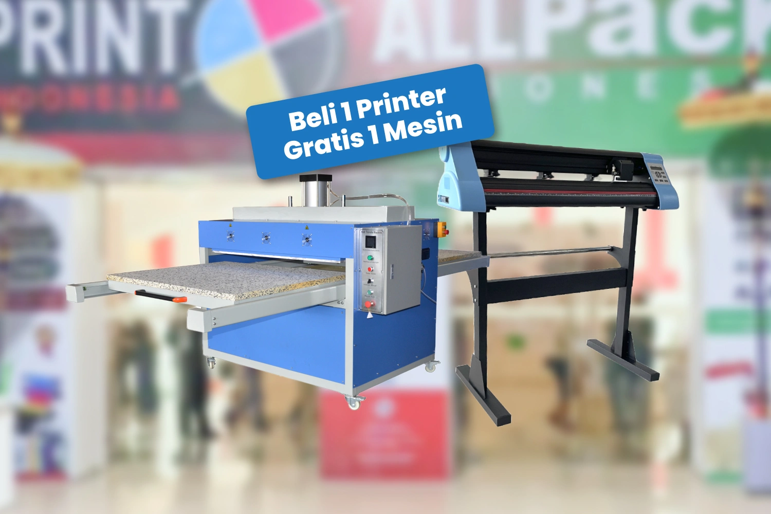 Promo Laysander di AllPrint 2024, beli 1 printer gratis mesin cutting, heat press, atau layanan gratis.