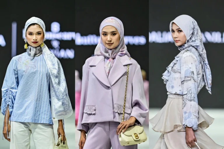 Variety of hijab products displayed in different styles, colors, and fabrics showcasing broad market appeal