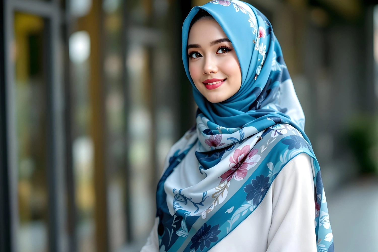 Custom hijabs, abayas, and pashminas with vibrant sublimation prints on polyester fabric.