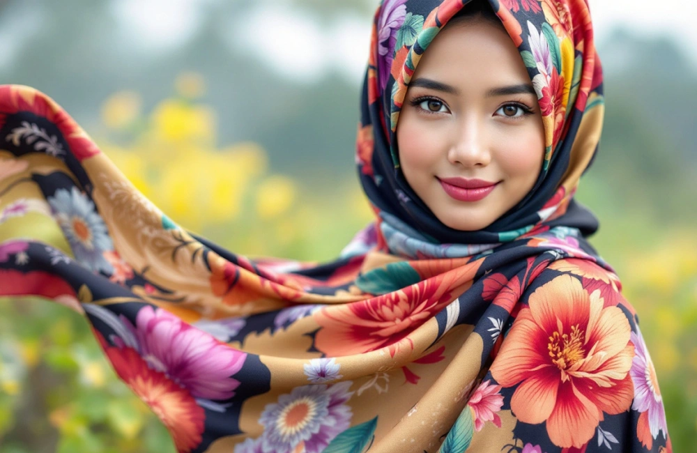 Hasil produk cetak yang berkualitas dari hijab printing.