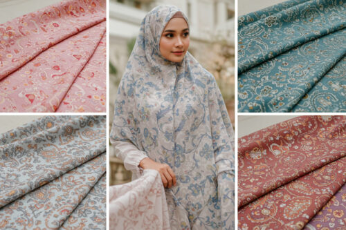 Produk hijab cantik yang menggunakan kain voile.