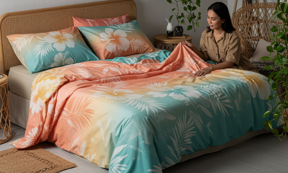Bed cover menarik direct to fabric