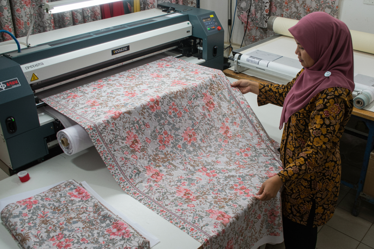 proses cetak hijab