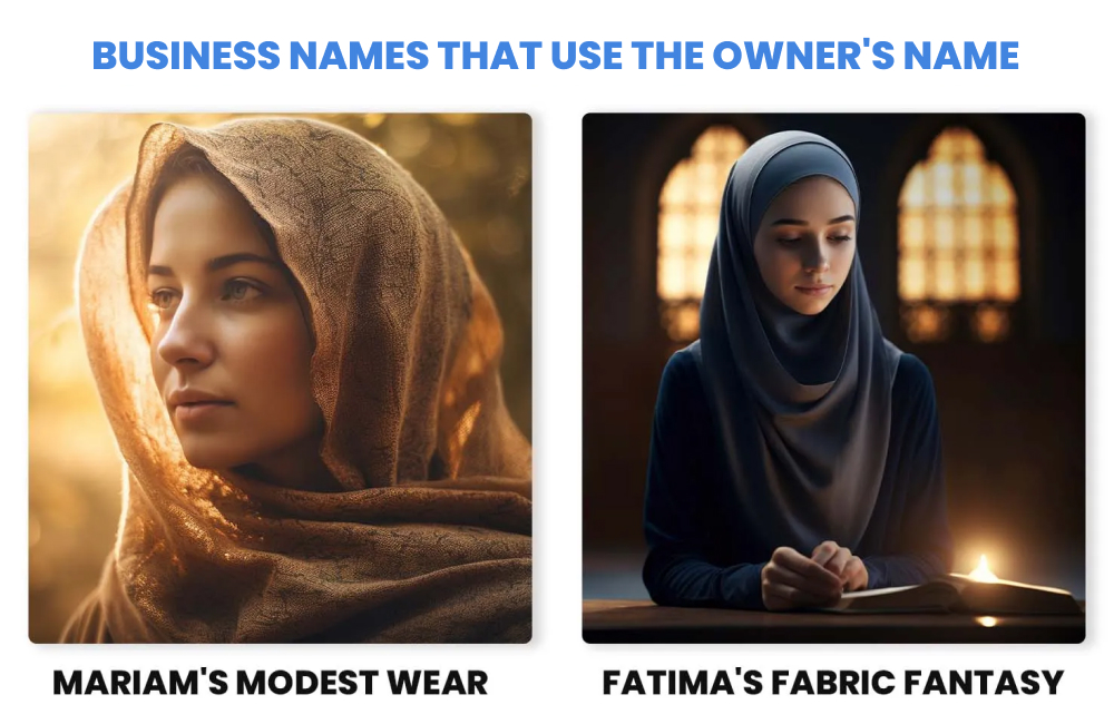 Ideas for personalized hijab brand names to build customer trust.