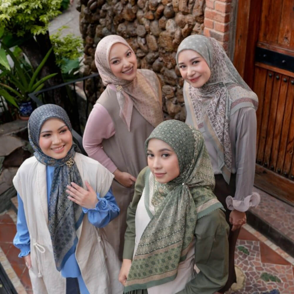 Heavenly Lights hijab collection featuring soft, luminous fabrics with delicate details for an ethereal, modest look