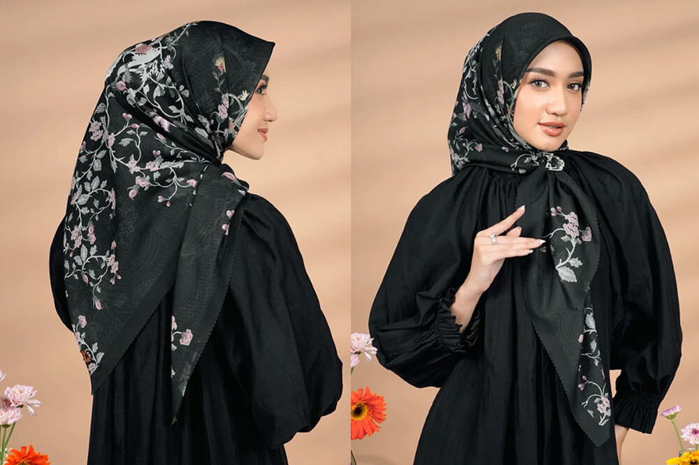 Zyta Delia's Fleuria Series hijab collection, featuring soft pastel tones and floral motifs, designed in collaboration with HijabChic for a modern modest fashion statement