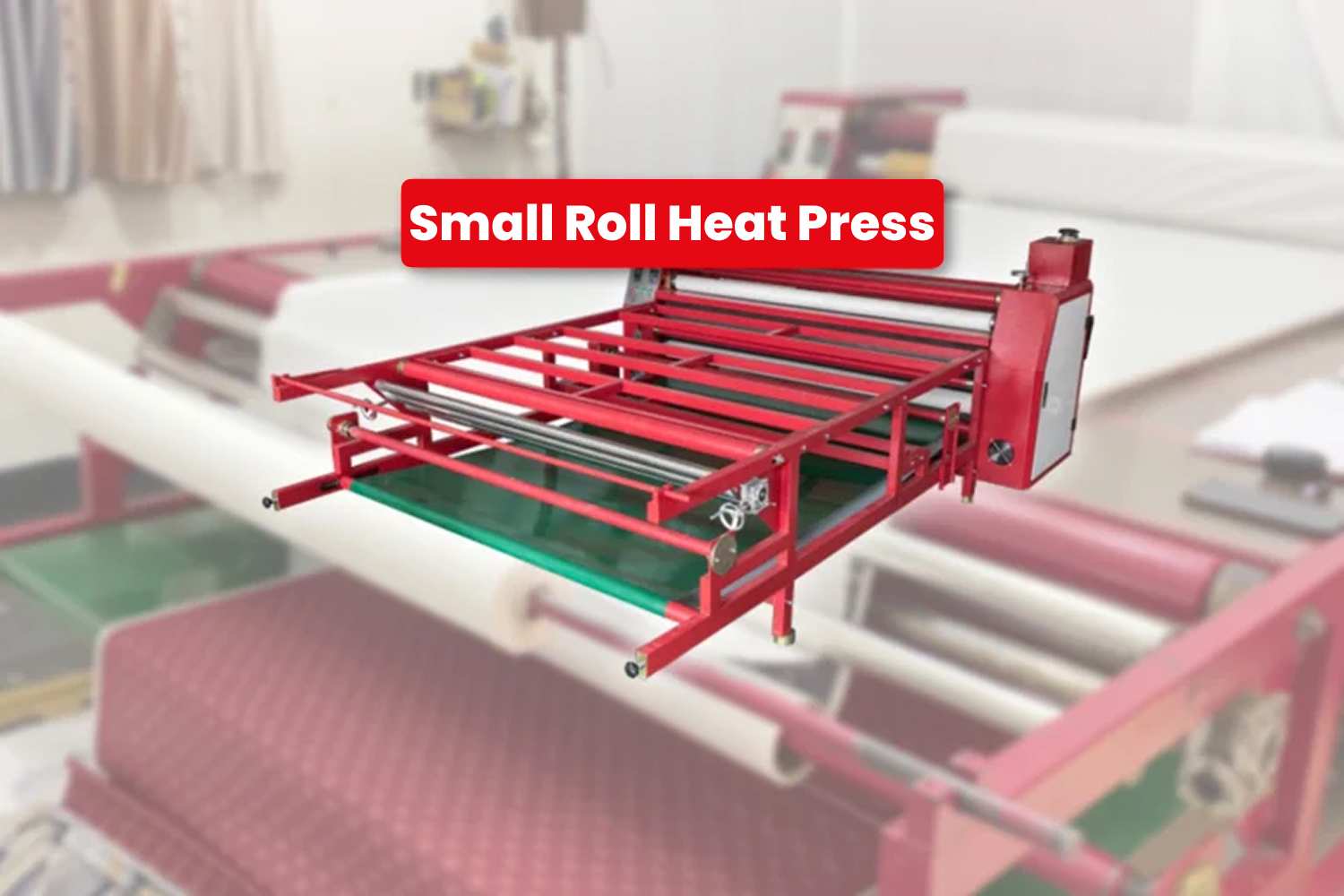 Small roll heat press machine efficiently transferring vibrant designs onto fabrics, ideal for small-scale production and custom items