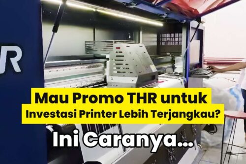 Foto promo thr printer sublim dtf mesin heat press sedang bekerja.
