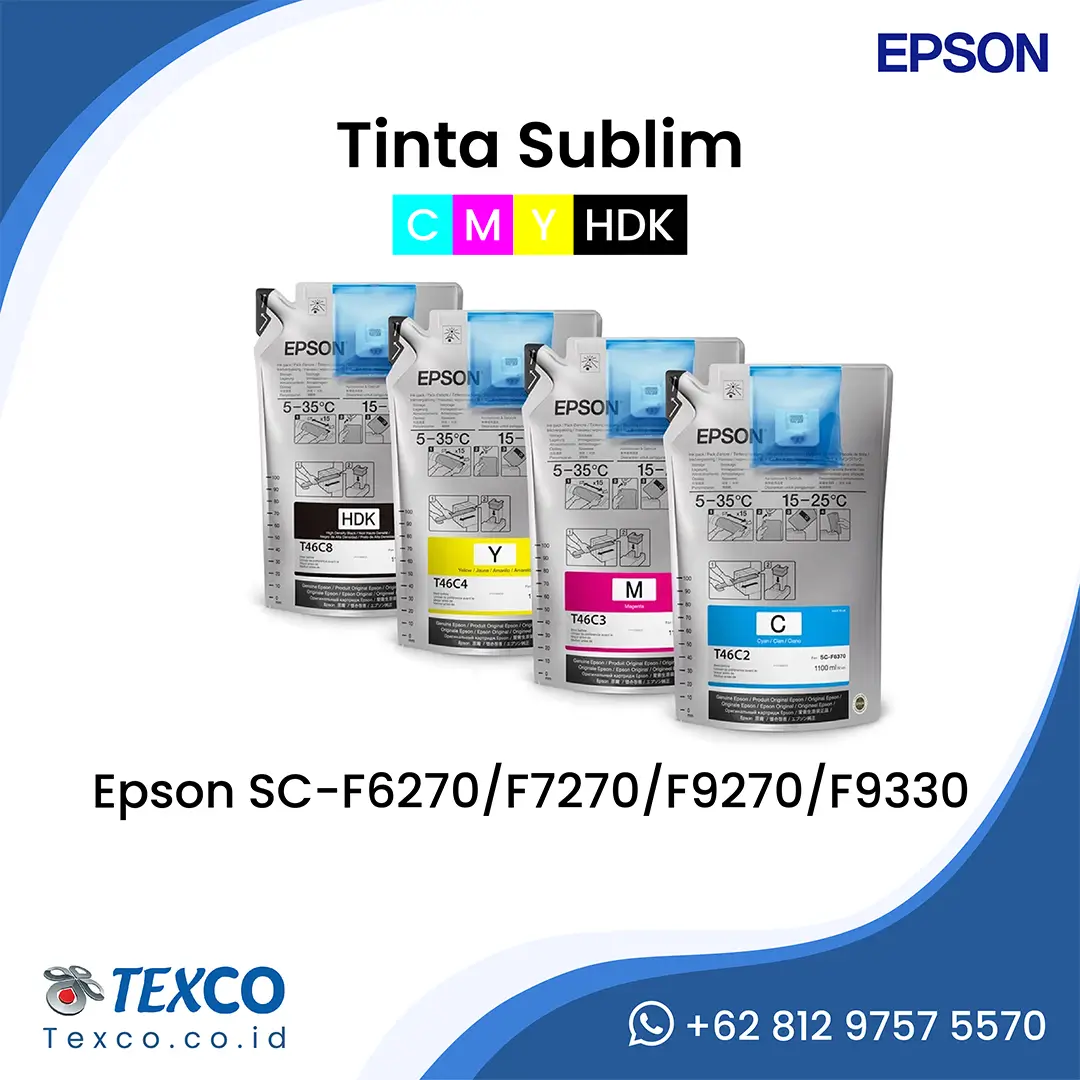 Tinta Sublim Epson SC-F6270 - F7270 - F9270 - F9330 (C, M, Y & HDK) v2.1 - Texco